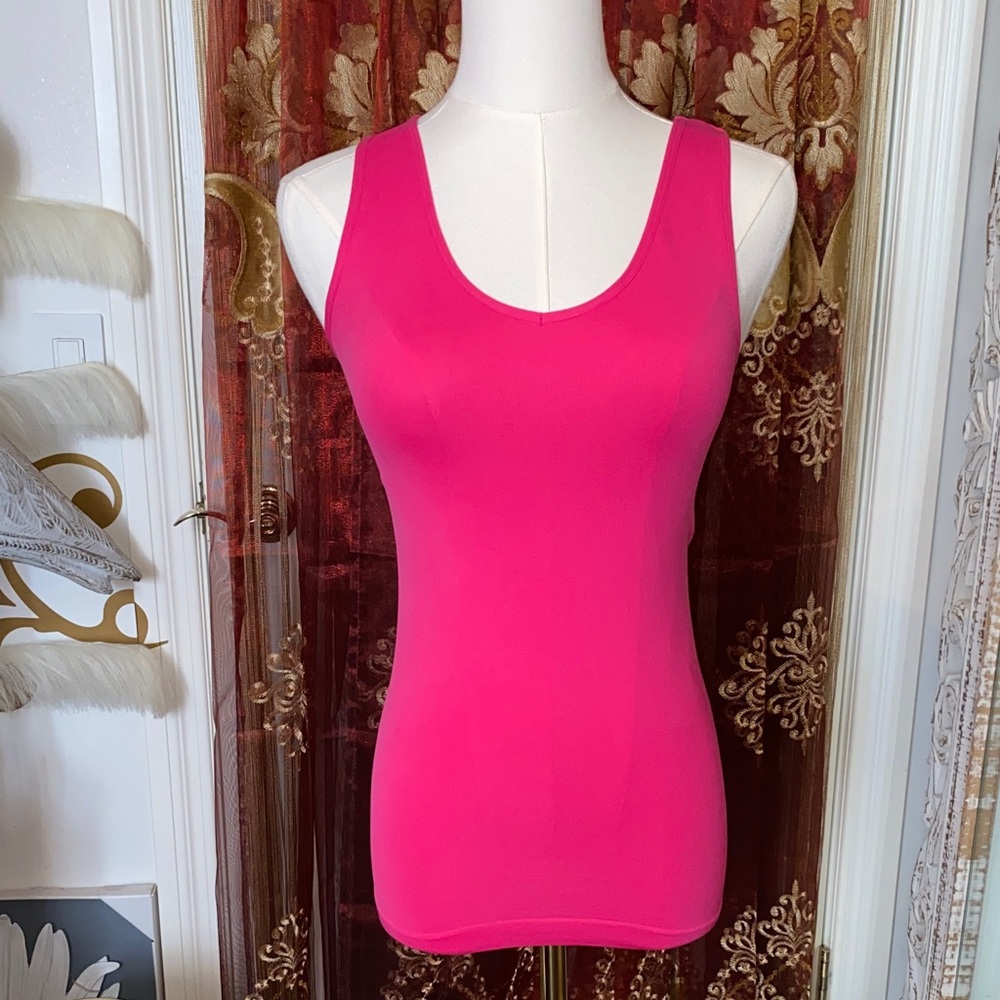 Bebe Pink Cut Out Tank Top
